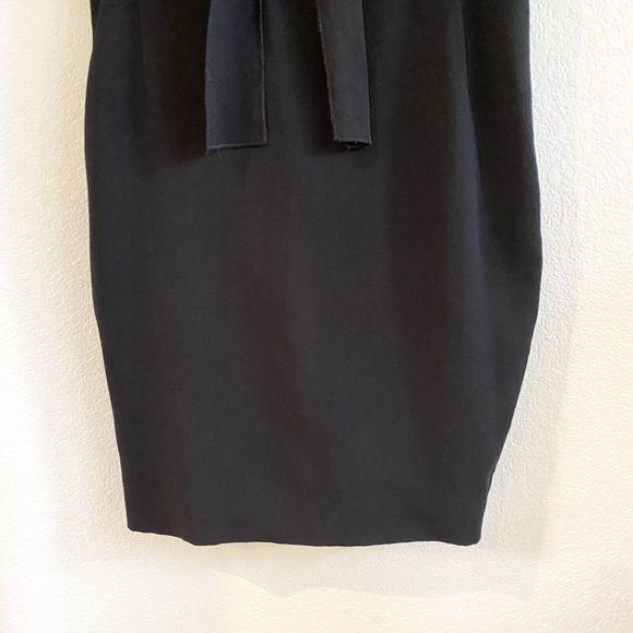 Rachel Roy Black Tie V-neck Elastic Waistband Dress size 8 Zipper Back Lined - Picture 3 of 12